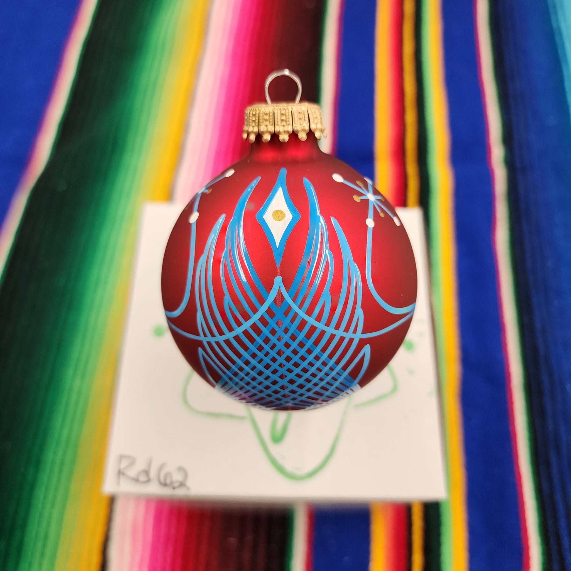 Hand pinstriped/painted glass ornament by Hot Rod Jen