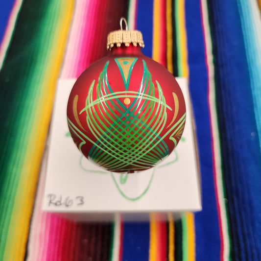 Hand pinstriped/painted glass ornament by Hot Rod Jen