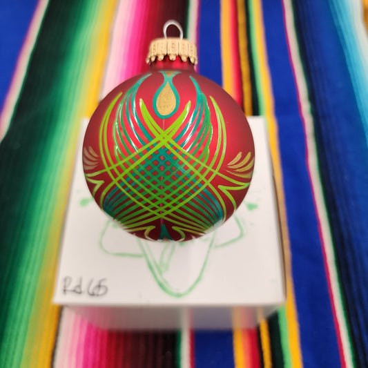 Hand pinstriped/painted glass ornament by Hot Rod Jen