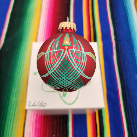 Hand pinstriped/painted glass ornament by Hot Rod Jen