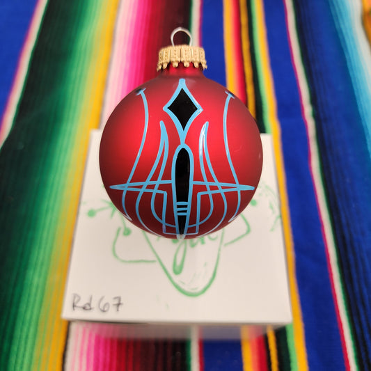 Hand pinstriped/painted glass ornament by Hot Rod Jen