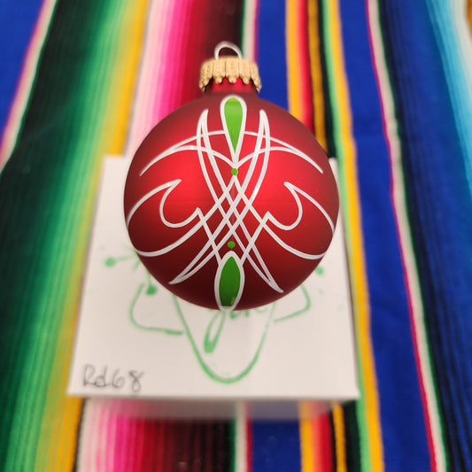 Hand pinstriped/painted glass ornament by Hot Rod Jen