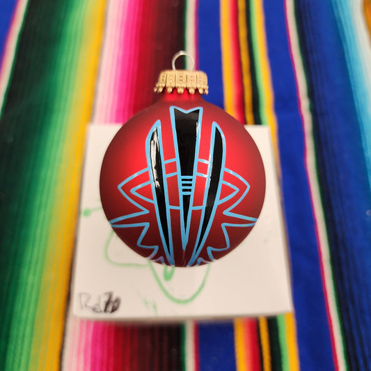 Hand pinstriped/painted glass ornament by Hot Rod Jen