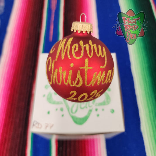 Hand pinstriped/painted glass ornament by Hot Rod Jen