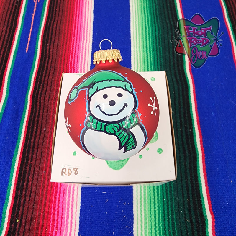 Hand pinstriped/painted glass ornament by Hot Rod Jen