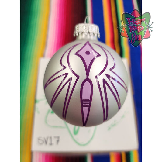 Hand pinstriped/painted glass ornament by Hot Rod Jen