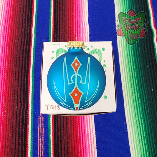 Hand pinstriped/painted glass ornament by Hot Rod Jen