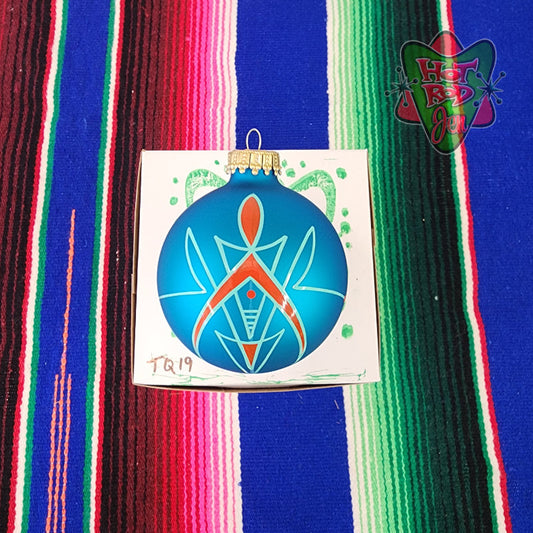 Hand pinstriped/painted glass ornament by Hot Rod Jen