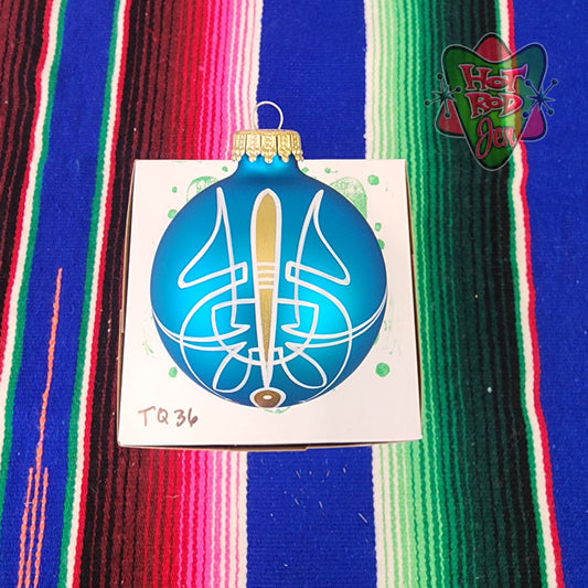 Hand pinstriped/painted glass ornament by Hot Rod Jen