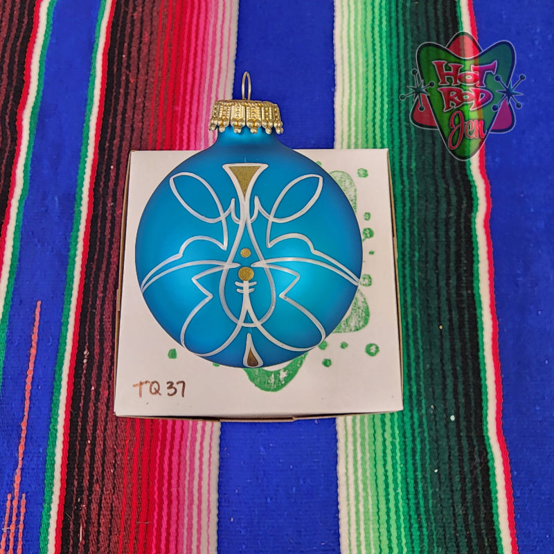 Hand pinstriped/painted glass ornament by Hot Rod Jen