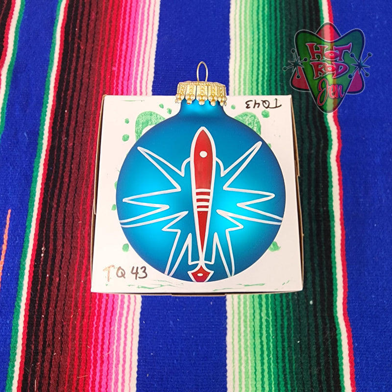 Hand pinstriped/painted glass ornament by Hot Rod Jen