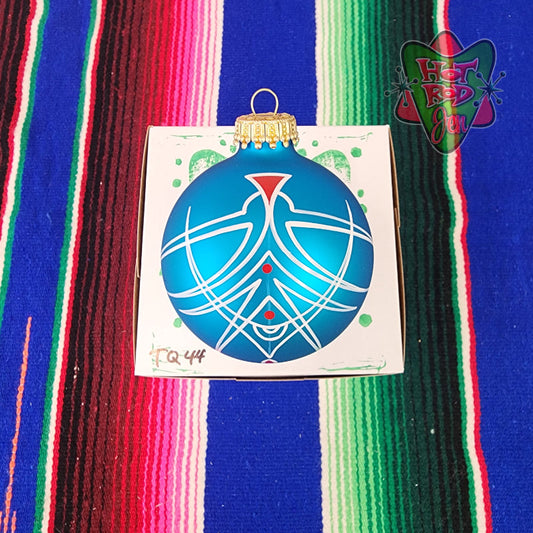 Hand pinstriped/painted glass ornament by Hot Rod Jen