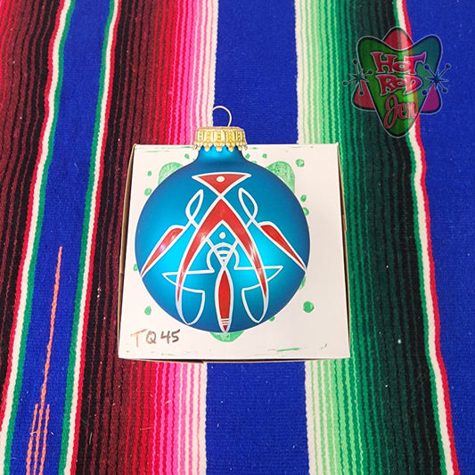 Hand pinstriped/painted glass ornament by Hot Rod Jen