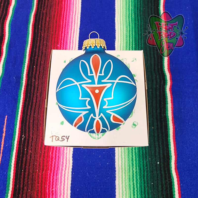 Hand pinstriped/painted glass ornament by Hot Rod Jen